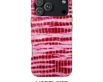 Pink Snakeskin Glossy Phone Case, Y2K Style Reptile Texture Cover