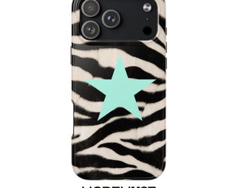 ZEBRA STAR iPhone Case | Y2K Animal Print Protective Phone Cover