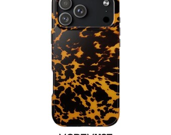 Tortoise Print Phone Case, Classic Amber Brown Animal Pattern Cover