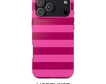 Pink Duo Stripe Phone Cover, Vibrant Hot Pink & Baby Pink
