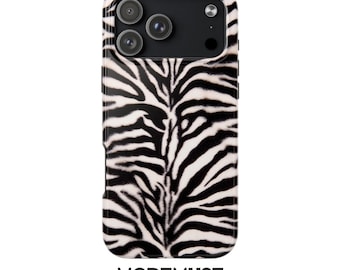 Zebra Print Phone Case: Black White Animal Print Cover, Trendy Chic Design
