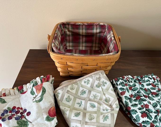 Longaberger Large Berry Basket With Swing Handle and 4 Basket Liners Etsy
