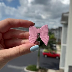 Pink Bow Magnet, Fridge Polymer Clay Magnets