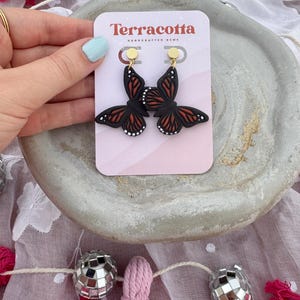Monarch Butterfly Earrings, Butterflies, Handmade Polymer Clay Earrings, Statement Earrings