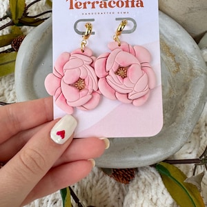 Book Earrings, Floral Earrings, Handmade Polymer Clay Earrings, Clay Earrings, Statement Earrings, Valentine’s Earrings