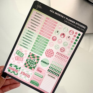Alpha Kappa Alpha AKA Weekly Planner Sticker Sheet