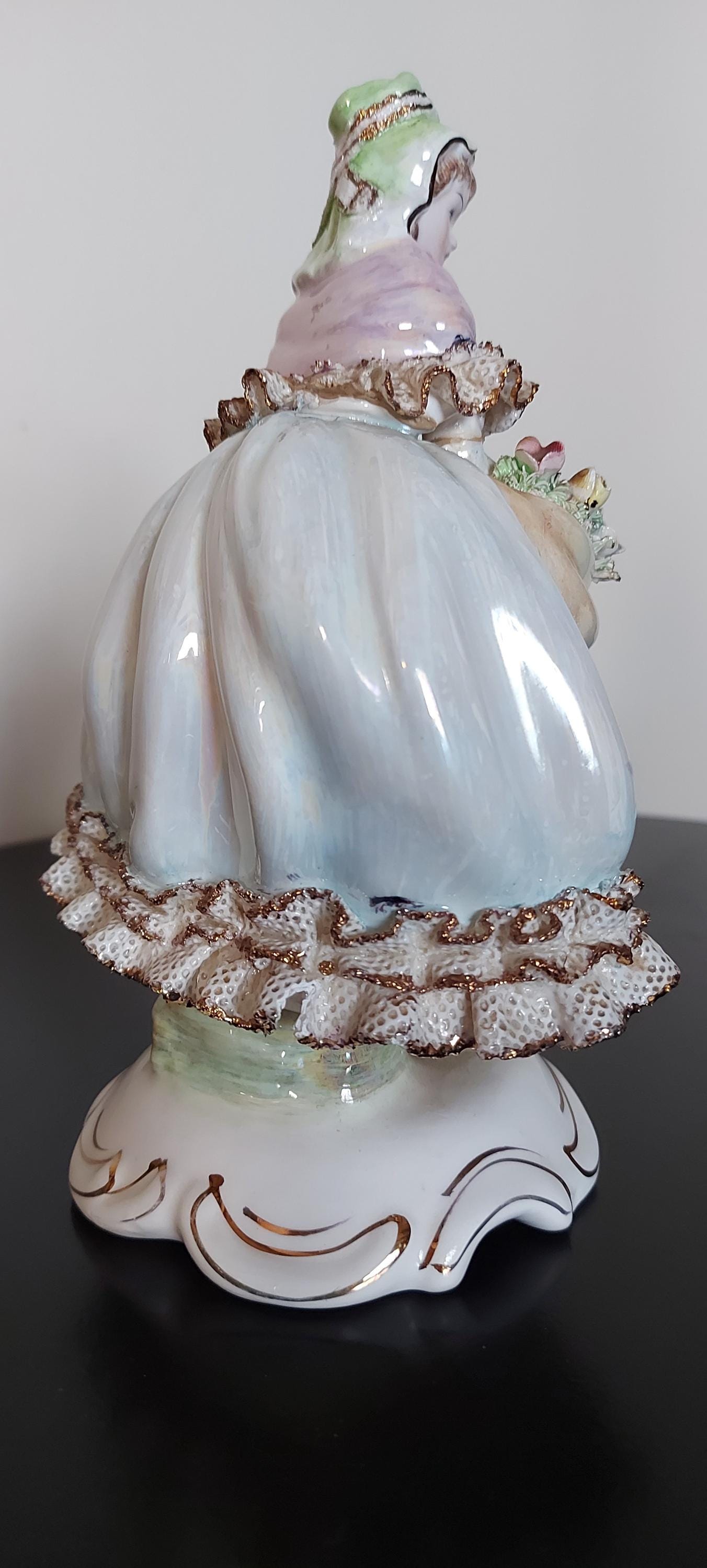 ビクトリアンスタイル 陶器製 女性像 Porcelain Vintage Victorian Lady /japan/ Collectible Figurine/home