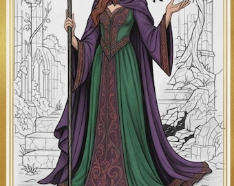 Gothic Witches Coloring Book for Adults | Dark Fantasy Mystical PDF (65 Pages)