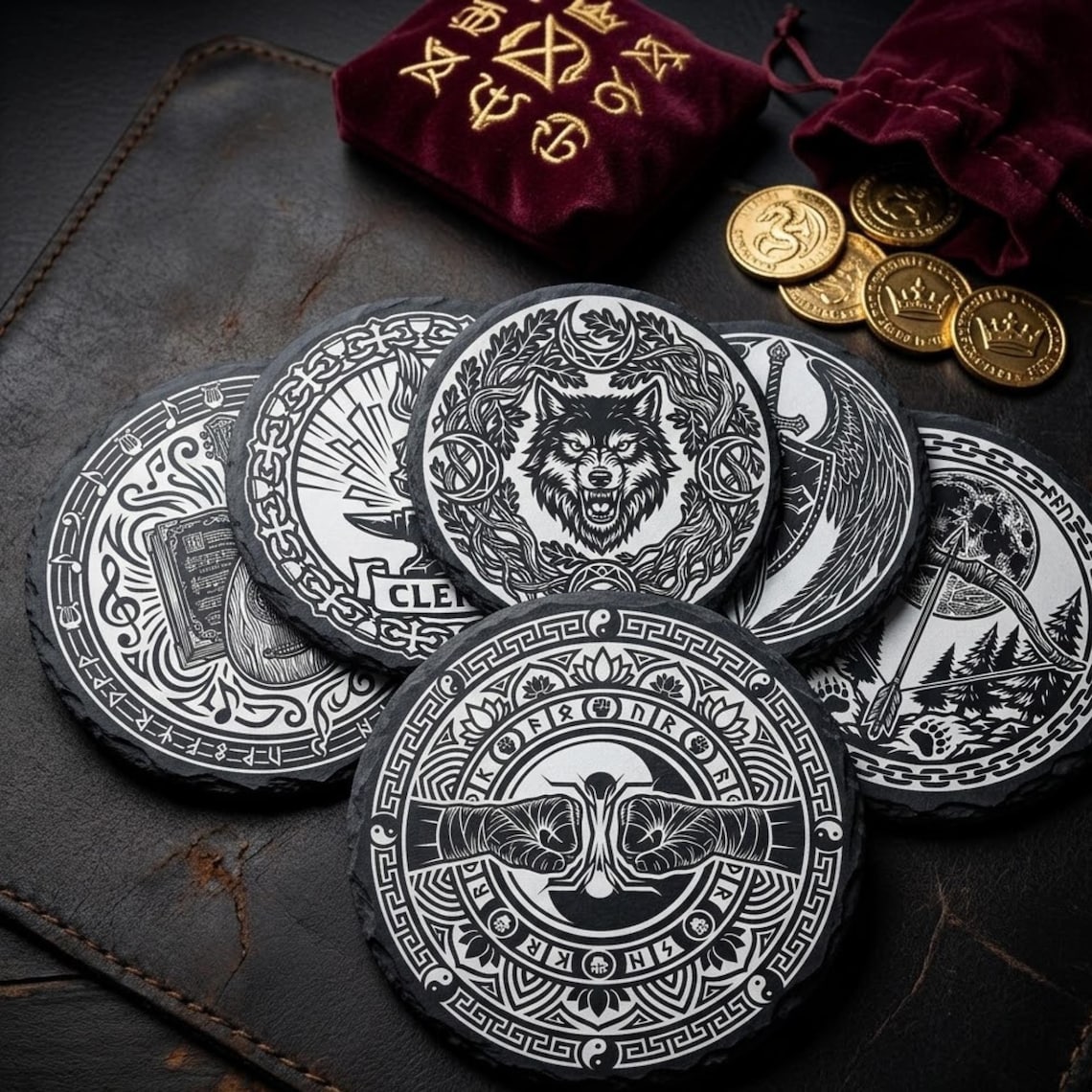 Ttrpg File Icon TTRPG Class Emblems SVG Bundle | D&D Icons Laser Cut Files, Coasters ...