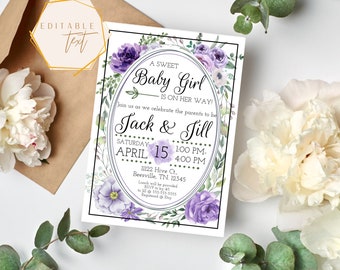 Floral Baby Shower Invitation Template