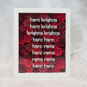 Hare Krishna Hare Krishna Wall Art, Spiritual Desi Art, Meditation Room Decor, Lord Krishna, Hindu Art, Hare Krishna Maha Mantra Wall Art