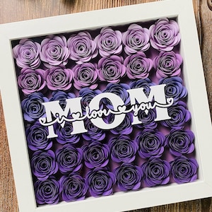 Personalized 3D Paper Flower Shadow Box: Custom Name Gift, Personalized Gifts