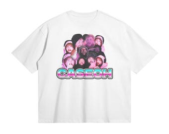 Boxy Fit - Camiseta com estampa de rosto de streamer do Twitch da Caseoh