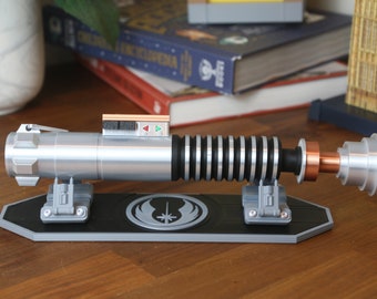 Empuñadura del sable de luz de Luke Skywalker con soporte: réplica impresa en 3D de Star Wars