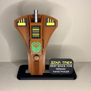 Ferengi Hand Phaser with Stand - 3D Printed - Fully Colored and Assembled