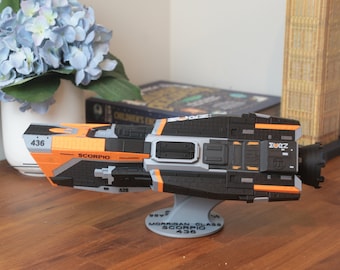Modelo a escala de 17 pulgadas del destructor de patrulla clase Morrigan - Nave espacial de la Armada Marciana MCRN - Modelo impreso en 3D a todo color.