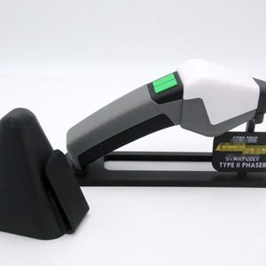 Lower Decks Phaser with Stand and Holster - 3D Printed - Fully Colored and Assembled