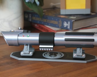 Anakin Skywalker's Episode II Lightsaber Hilt with Stand - 3D Printed Replica