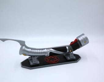 Sable de luz del Conde Dooku, empuñadura de sable de luz con soporte - Réplica impresa en 3D