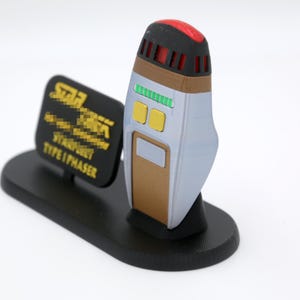 TNG Type I Phaser with stand -TNG - 3D Printed - Fully colored and assembled