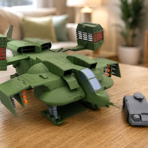 UD4 Cheyenne Dropship with APC - 3D Printed Gunship Model - Colored and Assembled