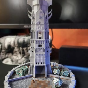 Isengard Orthanc Tower D&D Dice Tower | 3D Printed - Fully colored and assembled