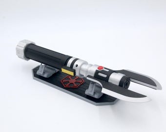 Darth Malgus's Lightsaber Hilt with Stand - 3D Printed Replica