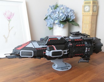 Modelo Rocinante de 20 pulgadas - Fragata ligera clase Corvette de la MCRN - Modelo de exhibición impreso en 3D a todo color, ensamblado con soporte.