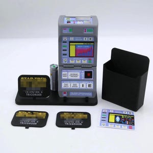 TR-590 Tricorder and Stand - 3D Printed - Fully Colored and Assembled