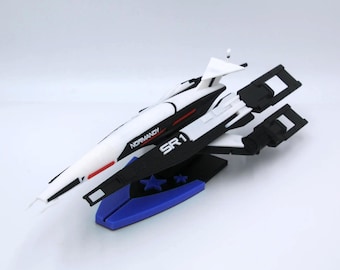 SSV Normandy SR1 de 15 pulgadas: maqueta de fragata de ciencia ficción con gran detalle, impresa en 3D, completamente a color y ensamblada.