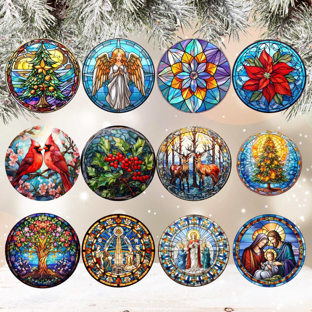 Stained Glass Christmas 2023 Ornamentchristmas Decoration2023 Christmas Keepsaketrendy Unique
