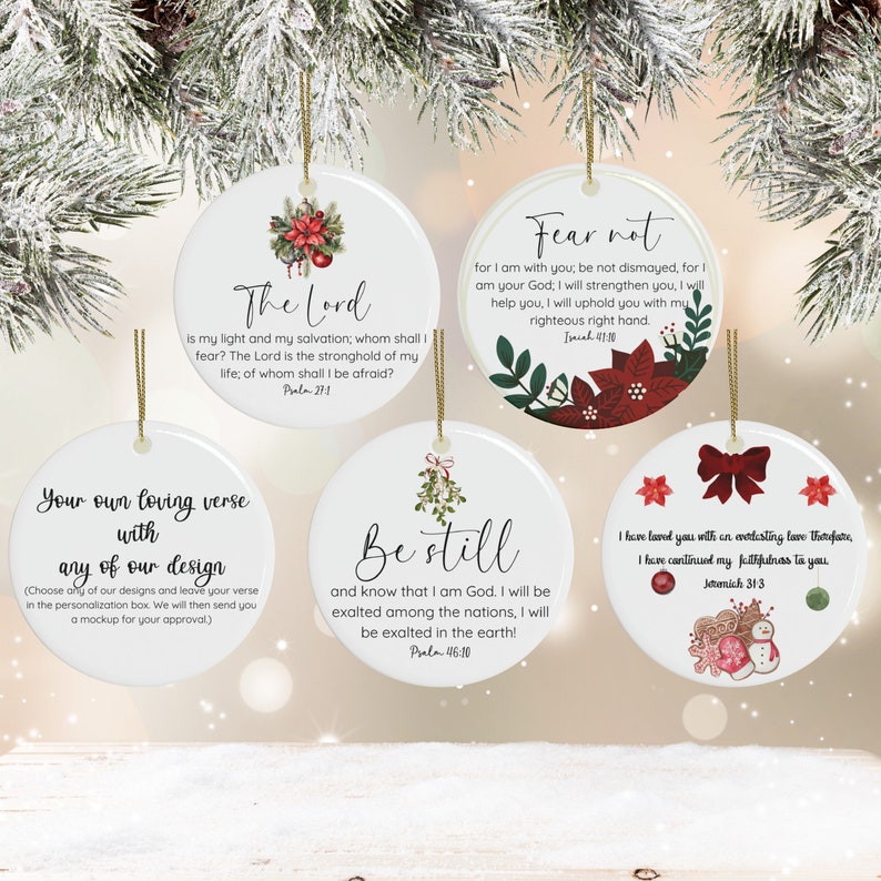 Bible Verse Ornament, Custom Scripture Gift, Personalized Christian Christmas Present, Religious