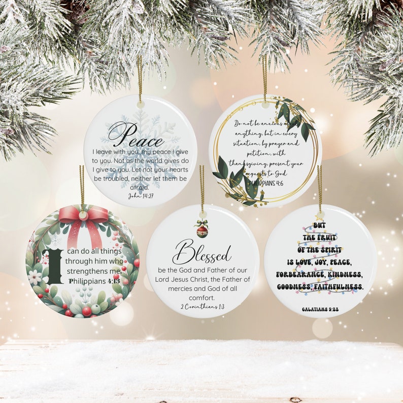 Bible Verse Ornament, Custom Scripture Gift, Personalized Christian