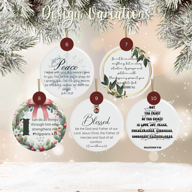 Bible Verse Ornament, Custom Scripture Gift, Personalized Christian