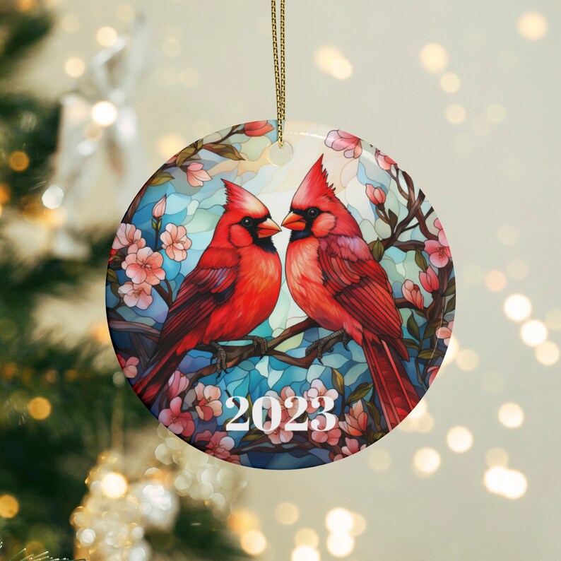 Stained Glass Christmas 2023 Ornamentchristmas Decoration2023 Christmas Keepsaketrendy Unique