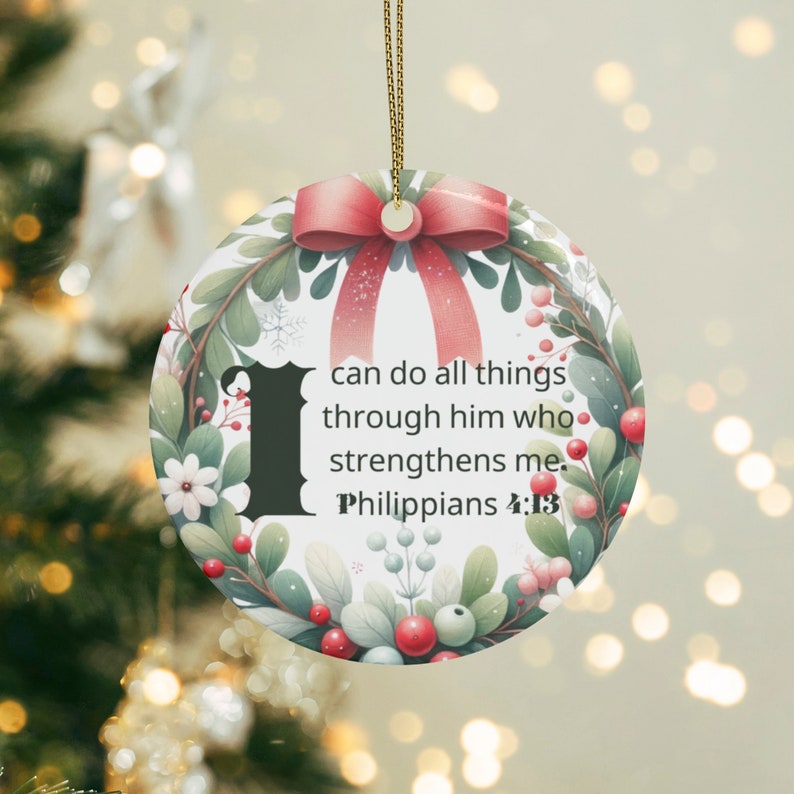 Bible Verse Ornament, Custom Scripture Gift, Personalized Christian