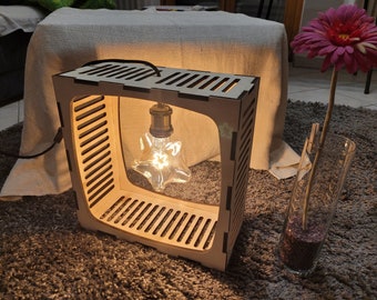 Laser cut file table lamp TV lamp