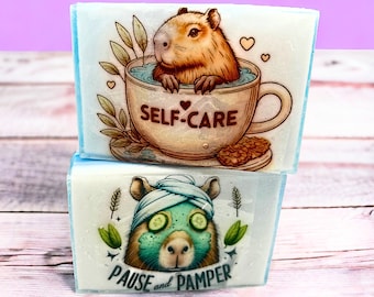 Capybara Shea Butter Soap Set: Self-Care Gift, Choose Your Scent