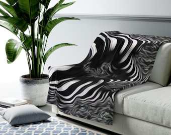 Manta/manta de felpa de pana de cebra - Mantas y mantas