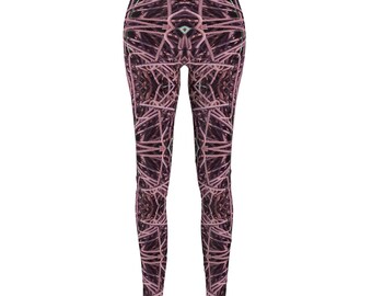 Rebar Abstract 3D Art Piece Leggings casuales cortados y cosidos para mujer