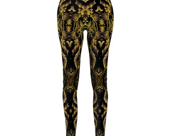 DRAGON Ears Abstract 3D Art Piece Leggings casuales cortados y cosidos para mujer