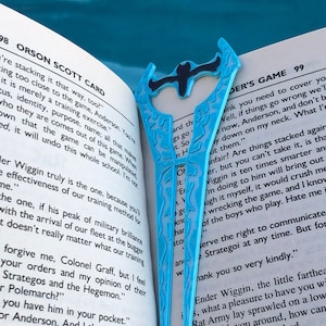 Energy Sword Fantasy Bookmark (RPG/halo-inspired) - 4 color combinations, 3D printed, Fan Art