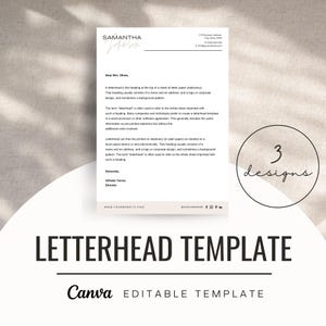 Minimalist Letterhead Template | Editable Branded Canva Design | Professional Business Stationery | Company Letterhead Template