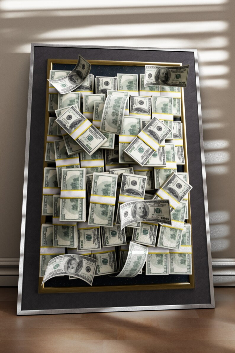 Cash Money Wall Art Decor Cash Man Cave Interior Wall Art Decor Stacks of Money Design Rich Wall
