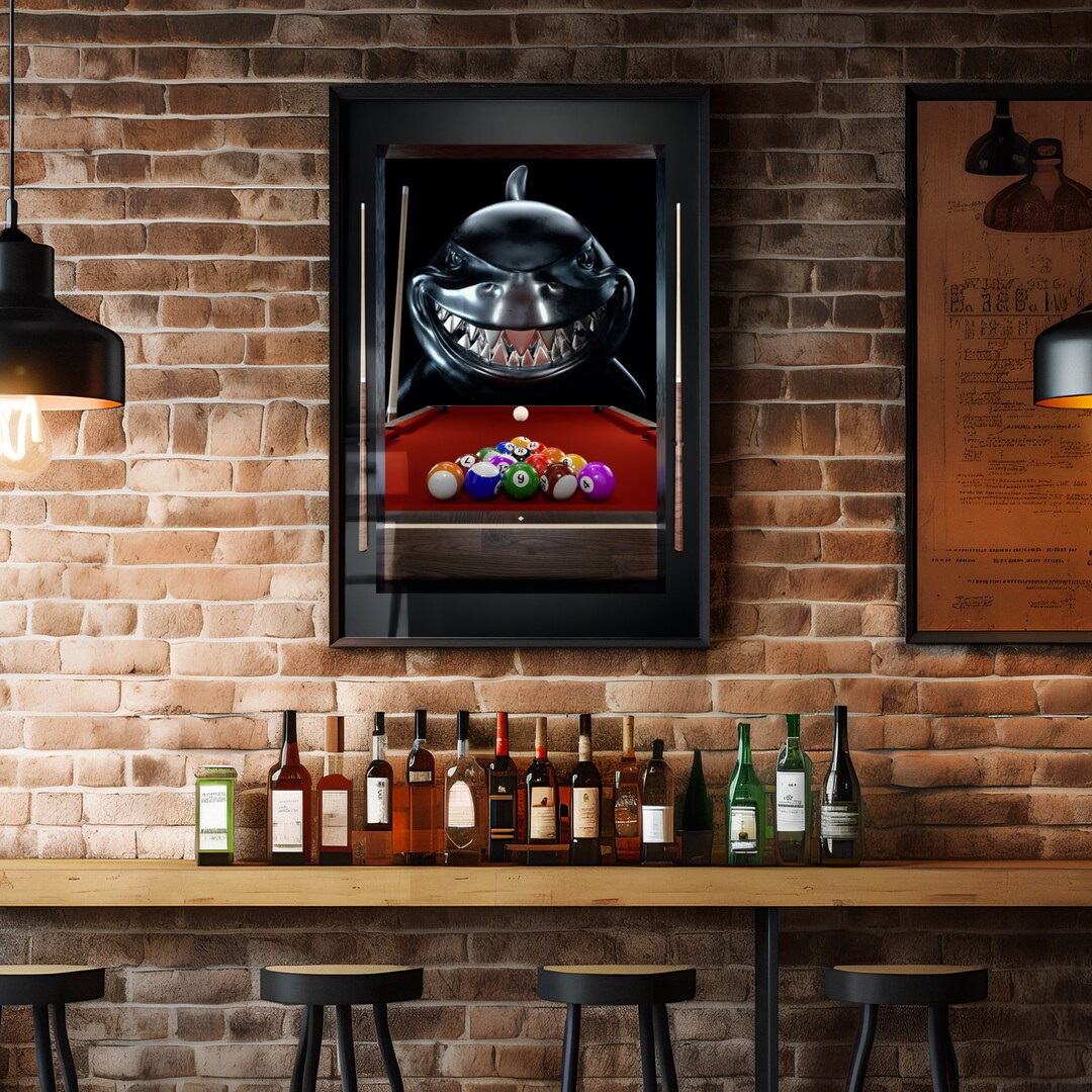 Billiards Wall Art Decor Game Art for Poolshark Interior Wall Art Decor