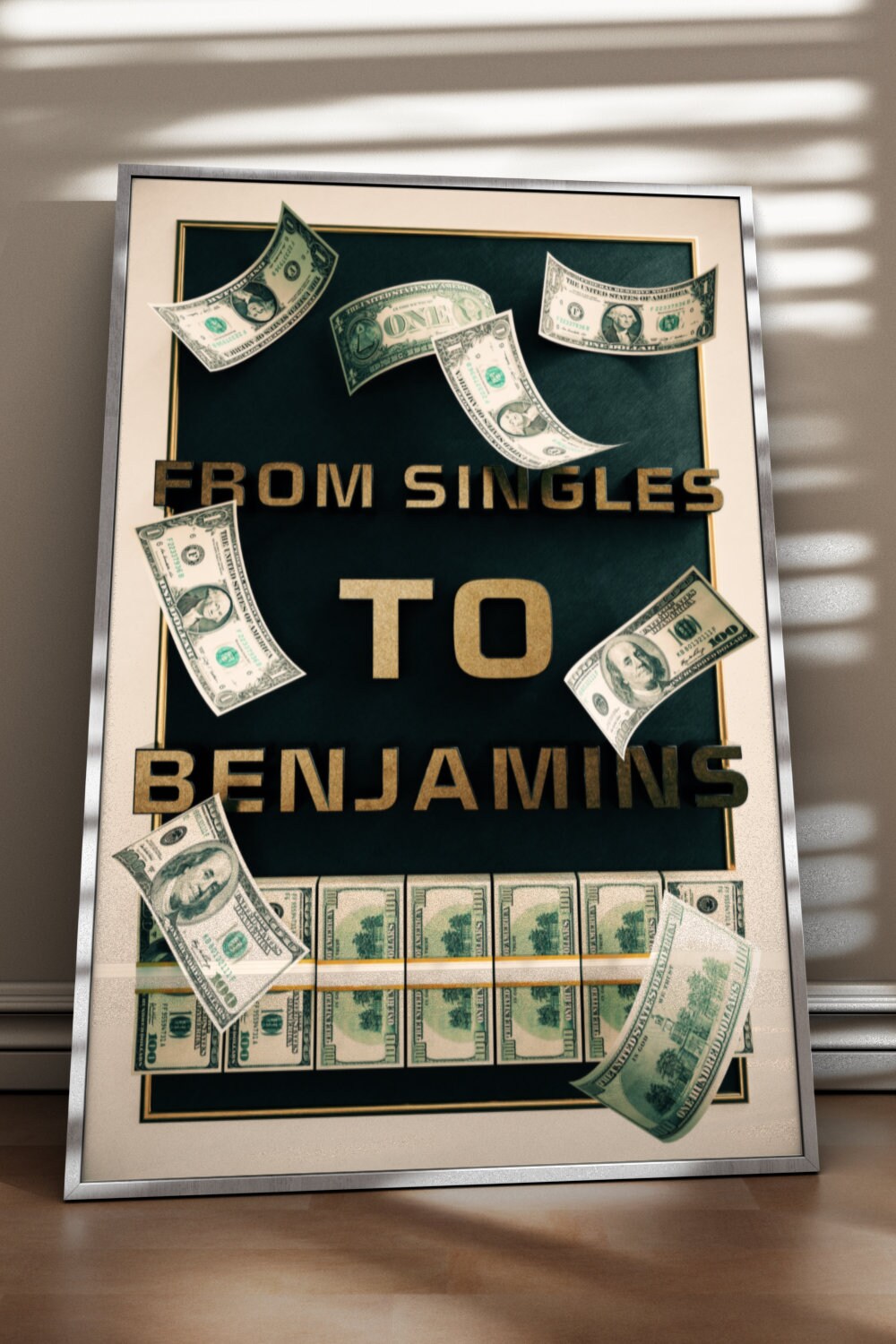 Cash Money Quote Wall Art Decor Cash Man Cave Interior Wall Art Decor ...