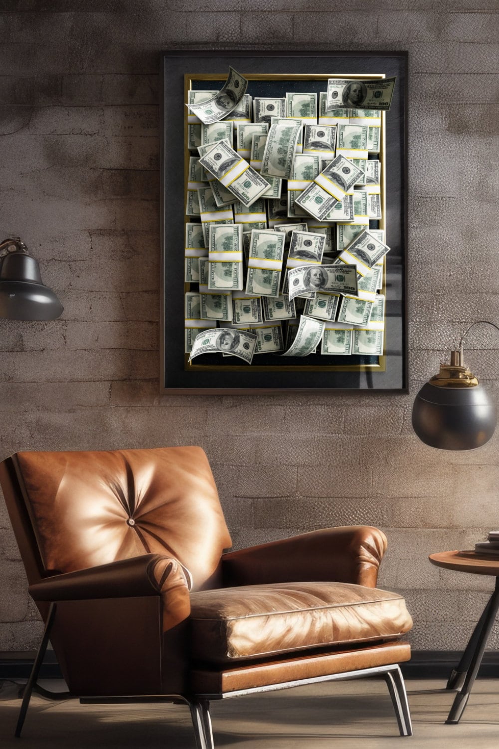 Cash Money Wall Art Decor Cash Man Cave Interior Wall Art Decor Stacks