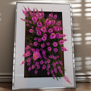 Pink Flower Wall Art Framed Print Modern 3D Flower Plant Wall Art Botanical Wall Art Decor Gift For Mom Pink Decor For Interior Framed Print