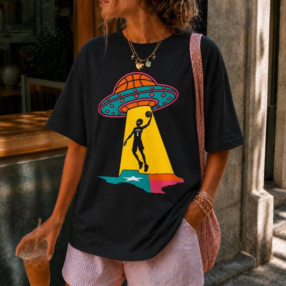Comfort Tee San Antonio Fiesta Basketball Vintage Shirt, Wemby Dunk tee, Texas Retro Alien