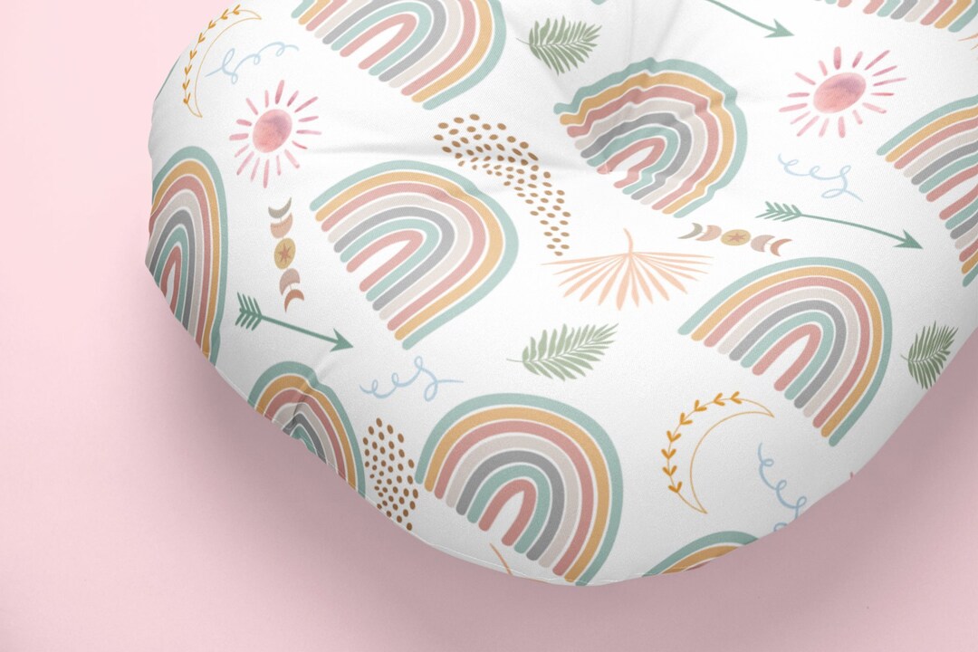 Round Boho Floor Pillow Boho Floor Pillow With Rainbows Etsy